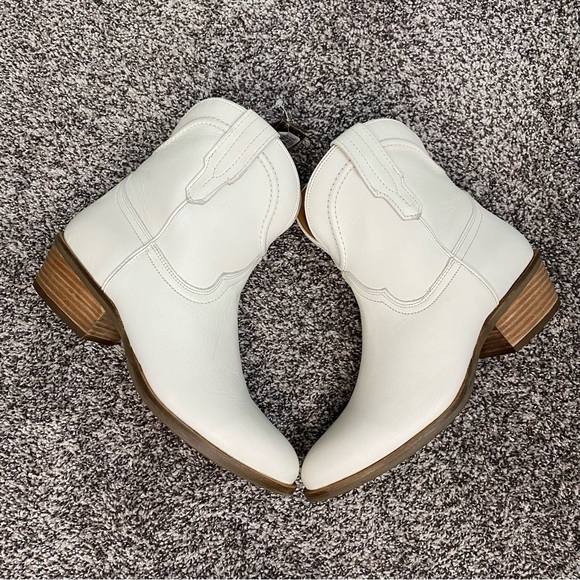 Dingo Saguaro White Leather Round Toe Western Ankle Booties NWT Women’s 9 - Picture 4 of 8